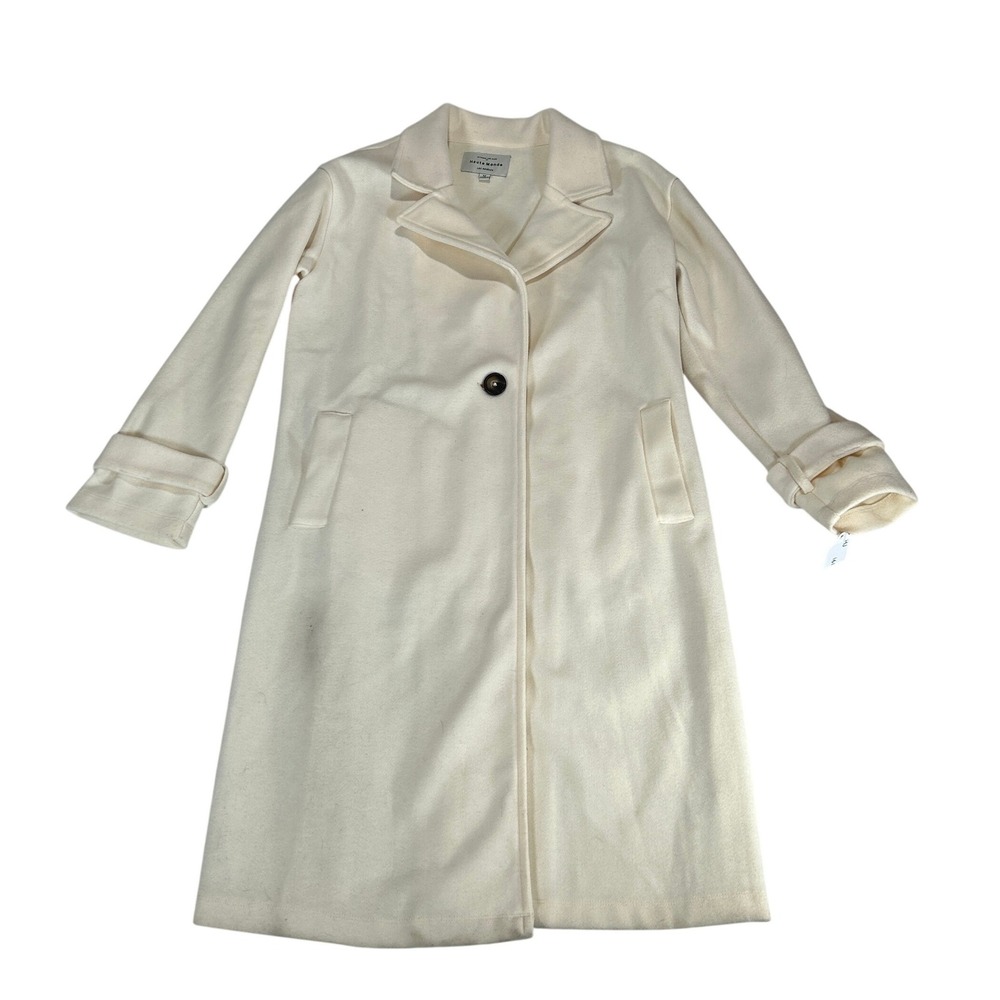 Haute Monde Cream Single Button Long Trench Coat HMJ20735 Mens Medium NEW